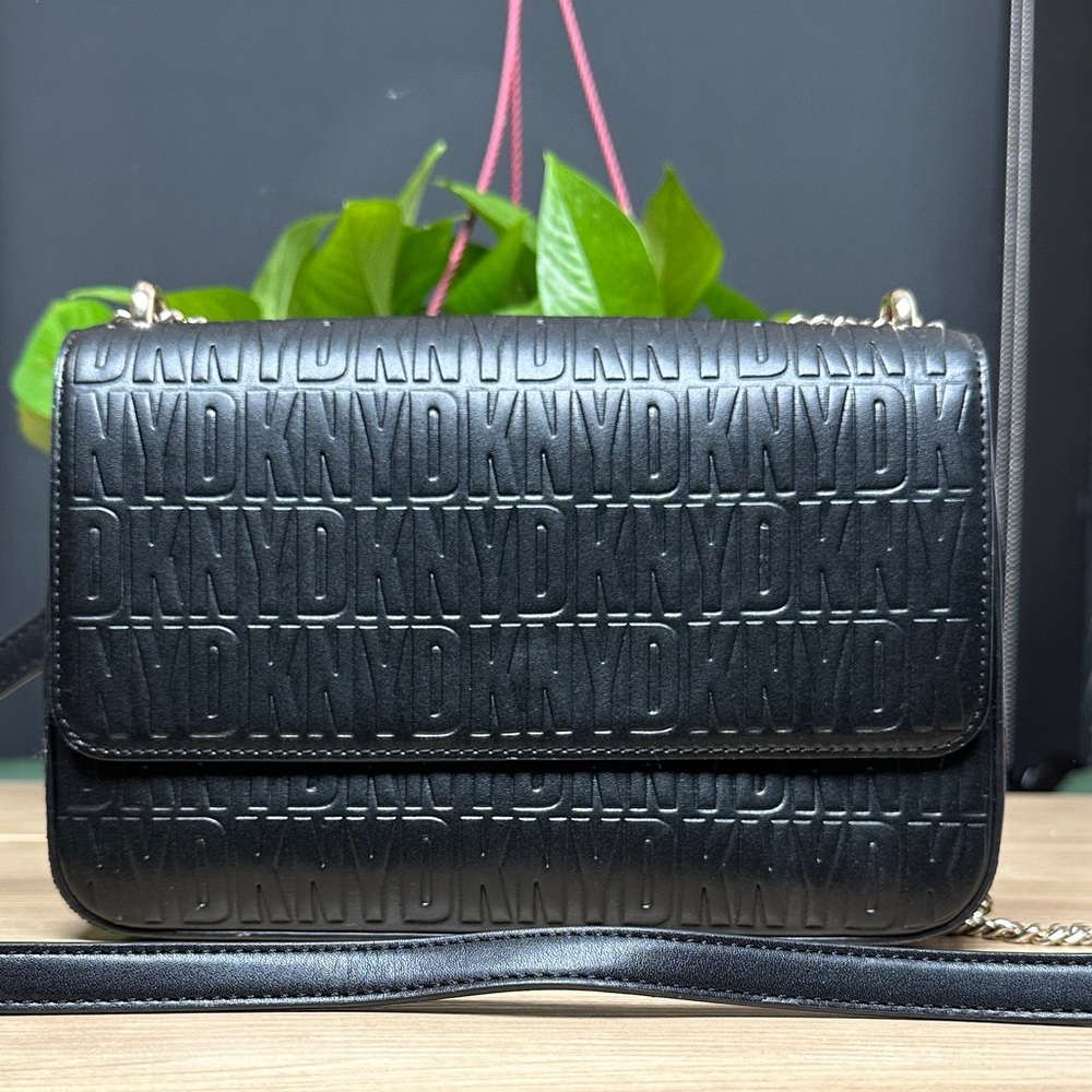 DKNY Black Embossed Crossbody Bag